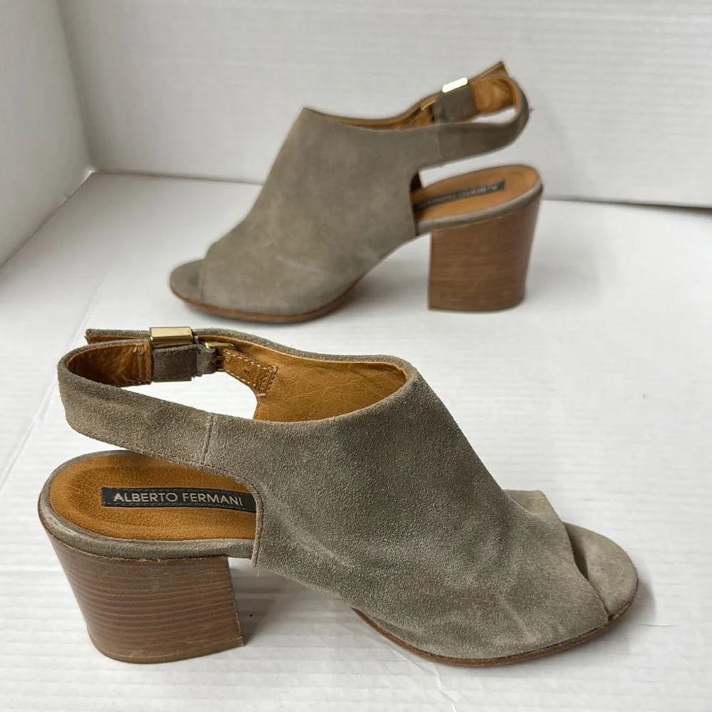 Women's Alberto Fermani Suede Peep Toe Sandals 36.5